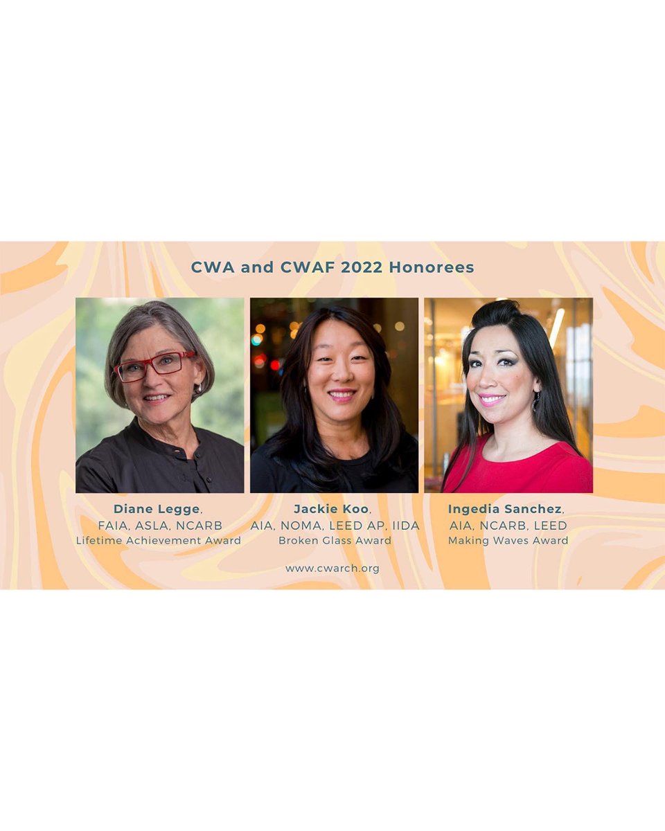 UrbanWorks Ltd is a proud sponsor of the 2022 CWA/CWAF Annual Spring Brunch! 

This Saturday May 14, 2022 we honor distinguished women architects 

Congratulations to the awardees!