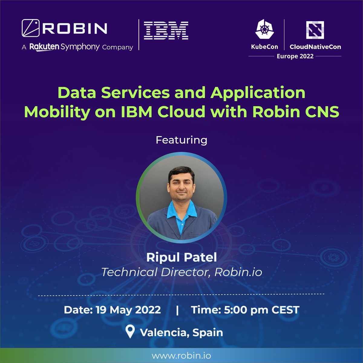 Robin4K8S's tweet photo. At #KubeCon2022, @Robin4K8S's Ripul Patel will discuss how to secure and manage petabytes of data and complex stateful applications in production without raising support tickets for storage admins. 

Click to register: https://t.co/AFcScG6RVf 

#CloudNativestorage #Kubernetes https://t.co/Fk69ZeOIrx
