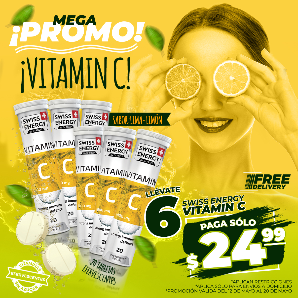 📣‼ #ATENCIÓN | #MEGA #PROMOCIÓN‼😱
¡Aprovecha tu #VitaminC al mejor precio!🤩😍
💟Llévate 6 #SwissEnergyVitaminC 🍋 si así como lo leíste 6 x $24,99 🤯😲 para que no tengas excusas y fortalezcas tu sistema inmunológico manteniéndolo en óptimas condiciones.👌😌