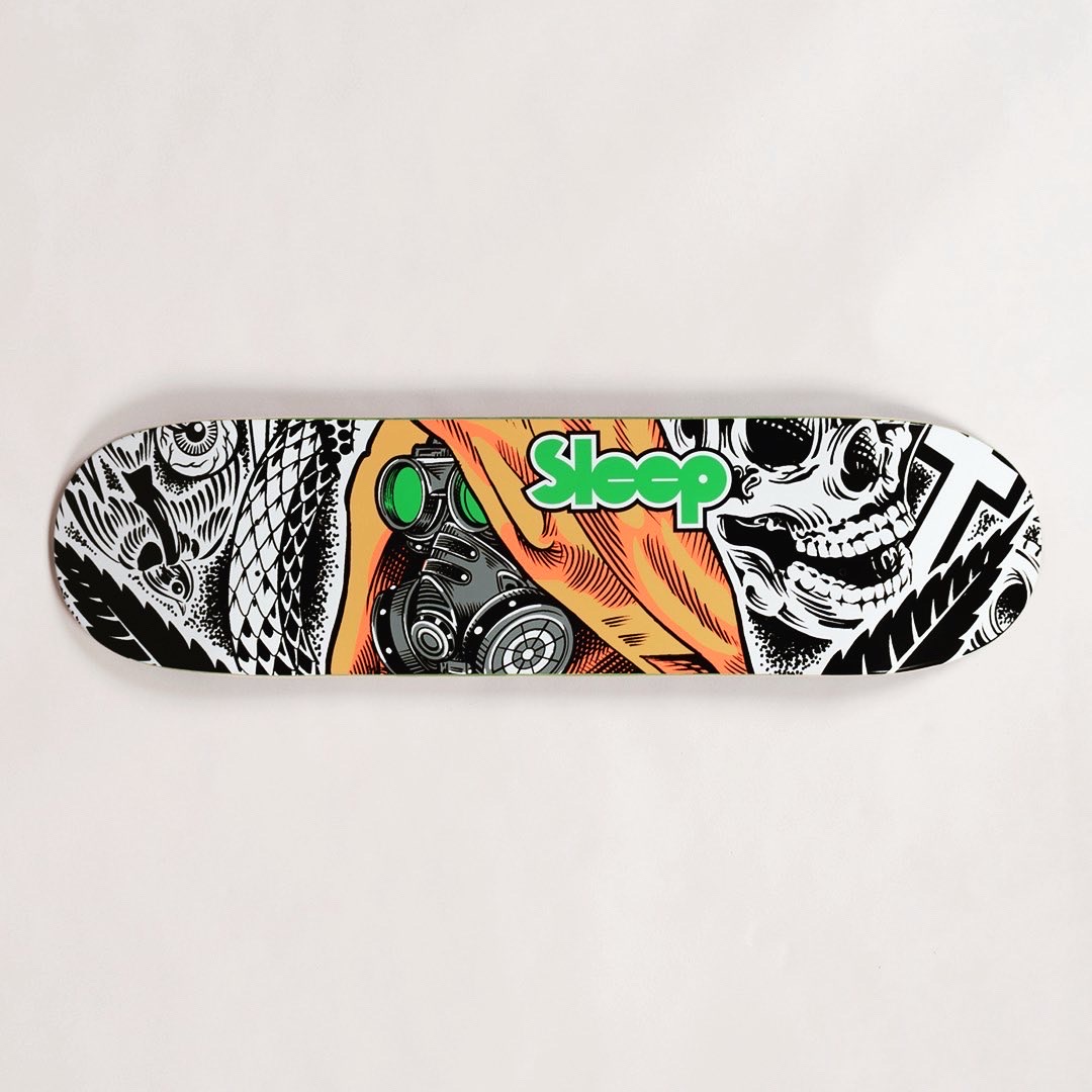 new Sleep skate decks available now from @thirdmanrecords featuring artwork from Klem and @Arik_Roper, along with limited tour posters by @KmanWorldwide from the 4/20 shows. proceed. thirdmanstore.com/collections/sl… . . . #dopesmoker #praiseiommi #davekloc #arikroper #klem #thebandsleep