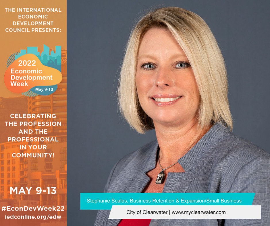 PinellasBiz's tweet image. Meet Stephanie Scalos, one of our economic development partners at @MyClearwater, who shares &quot;The #1 reason why I love working in the Economic Development field is how I am each business within the City of Clearwater&apos;s personal &apos;concierge&apos;.&quot; #EconDevWeek22