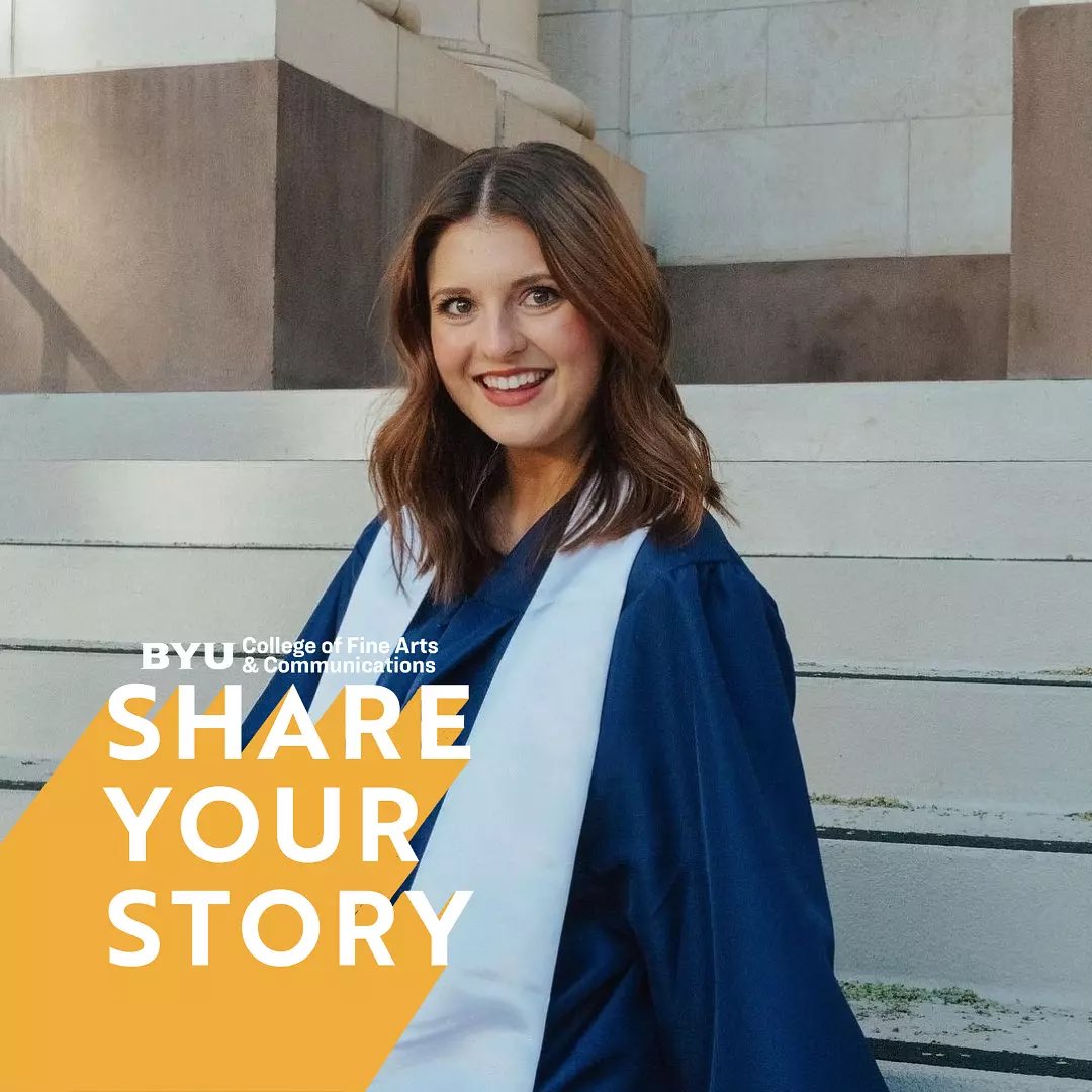 BYUComms's tweet photo. Congratulations to Maddie Selcho for graduating last month! Well done on all the hard work through the years and best of luck on your coming adventures! 

#CFACGrad #byucomms https://t.co/6rWdlwS4i6