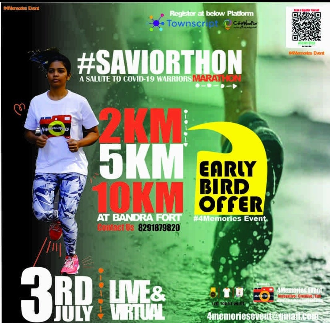 GoGeetaPawar's tweet photo. Now it’s time to register one of the finest run event #Saviorthon as it’s #joyrun #goalRun #WishRun #MeetRun

Do your registration.Early bird offer till 25th May2022
Townscript: https://t.co/rnGFfblaN3

#marathon #running #run #runner #marathontraining #instarunners #runners https://t.co/EDcYbP1jQH
