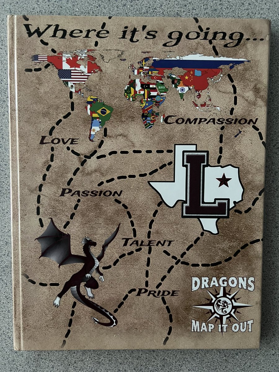 MissRichmond7's tweet photo. Huge shoutout to @SouthridgeES, @RockbrookES, @CreeksideCubs, and @LewisvilleHS for sharing your logos with @DurhamMS yearbook to help support this year’s Map It Out theme #dragonyearbook #longmaroonline #mapitout #dragonnation https://t.co/yrkpI2dKS3