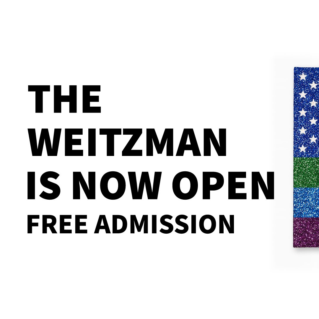 weitzmanmuseum's tweet photo. The Weitzman is OPEN! 🎊
Get a first look at our new installations from #JonathanHorowitz and @deborahkass. https://t.co/nyq3OttlZ6