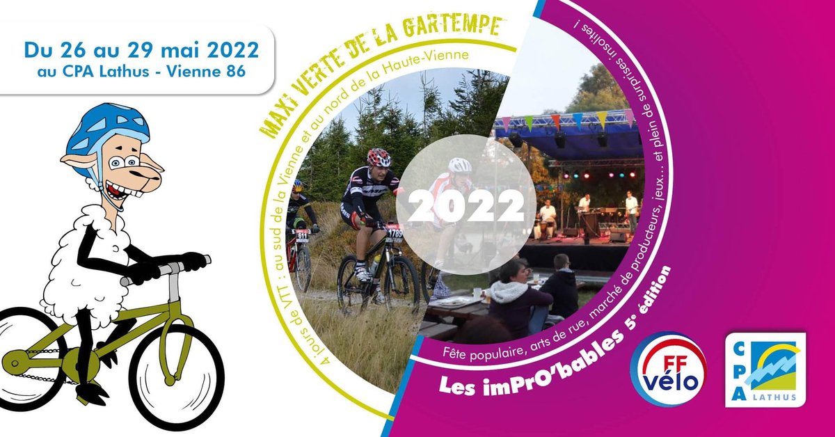 departement86's tweet photo. La Maxi verte aura lieu du 26 au 29 mai au @CPA_Lathus. Au programme : 4 parcours VTT accessibles à tous pour découvrir la Vallée de la Gartempe. 🚴
Plus d'infos 👉 https://t.co/3ZLwOkGxyJ https://t.co/QuU6R4p2WK
