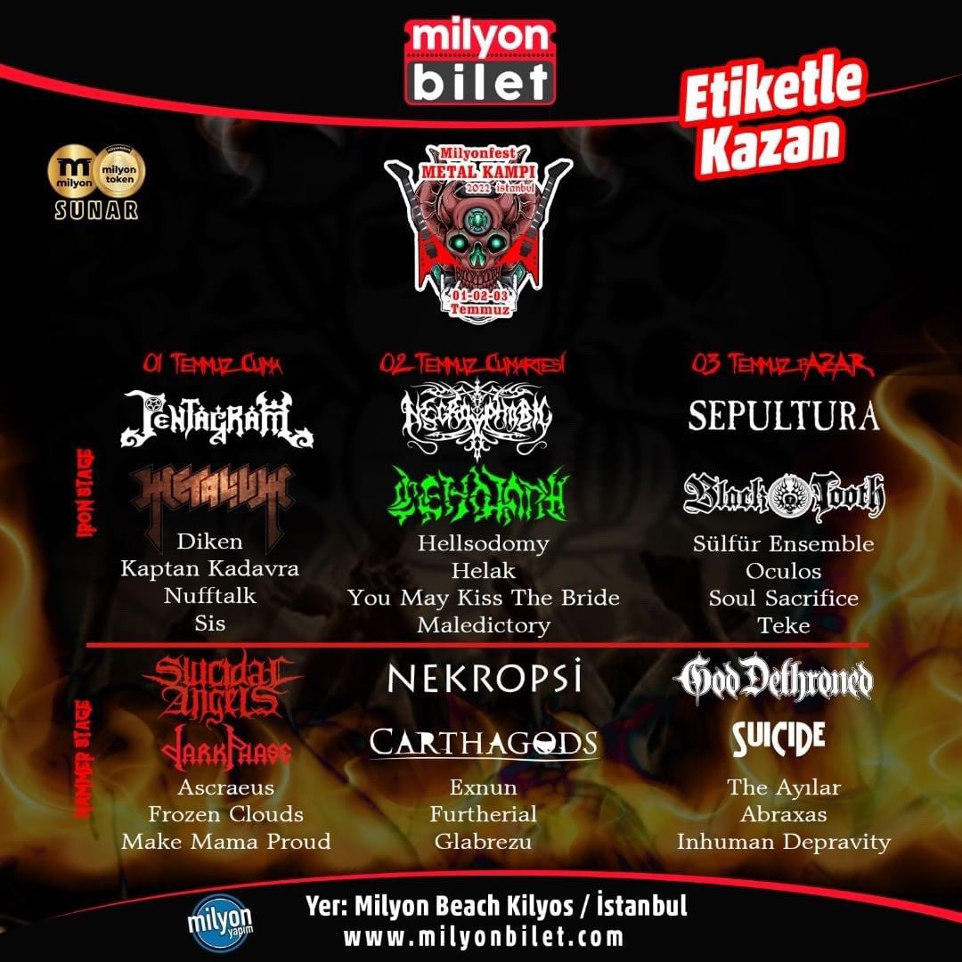 Çekiliş!

Çekilişle 5 kişiye tek kişilik Milyonfest Metal Kampı 2022 için üç günlük kombine bilet kazanma şansı!

İşte yapmanız gerekenler:

👉 Tweet'i RT'le ve Beğen
👉 Takip et: <a href="/MetalTillDeathh/">Metal Till Death</a> ve <a href="/milyonbilet/">milyonbilet</a> 

Kazanan kişiler 23 Mayıs Pazartesi akşamı açıklanacaktır!