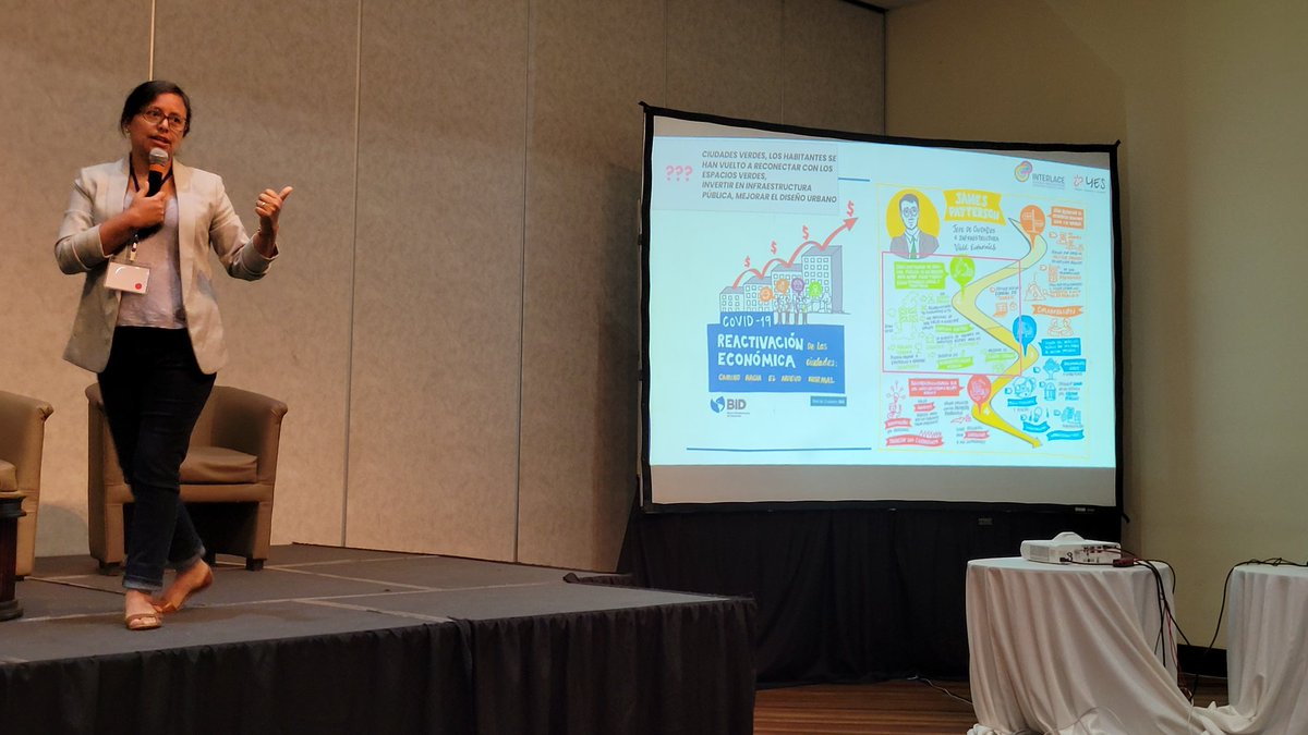 JLangemeyer's tweet image. &quot;Tenemos que hablar de adaptación!&quot; Grace Yepez @YESInnovation1 highlights the need to develop #NbS in face of multiple urbanization challenges including #ClimateChange #SocialSegregation, #BiodiversityLoss  @INTERLACE_NBS @FLACMA_ @UCLGLearning @ClimateAlliance