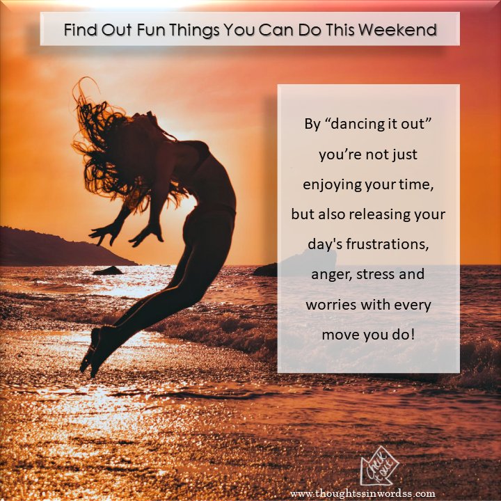 thoughtinword's tweet photo. What are your weekend plans? 🤔

Here's a list of fun things you can do this weekend:
https://t.co/MzIbB8eewB

We challenge you to try out a new thing this weekend!

#WeekendPlans #WeekendFun #WeekendVibes #FunIdeas #Travel #quotesoftheday #Dancer #Author #WritingCommunity https://t.co/kVvCTF5yHY