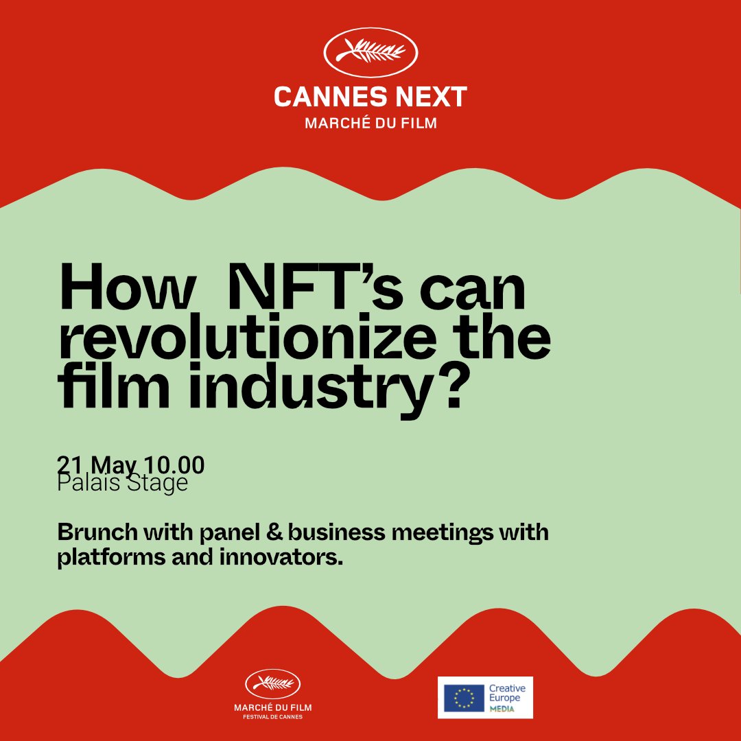 stenksaluveer's tweet photo. Can NFT's revolutionize the film industry? Invite only session at Cannes 22 @mdf_cannes! With @DCP_Foundation @mintnftofficial @NFTStudios_io @Cascade8_Apps @MovieShots @ZoanVR @cineverse_  PM for access / invitation https://t.co/jvST07zoxm