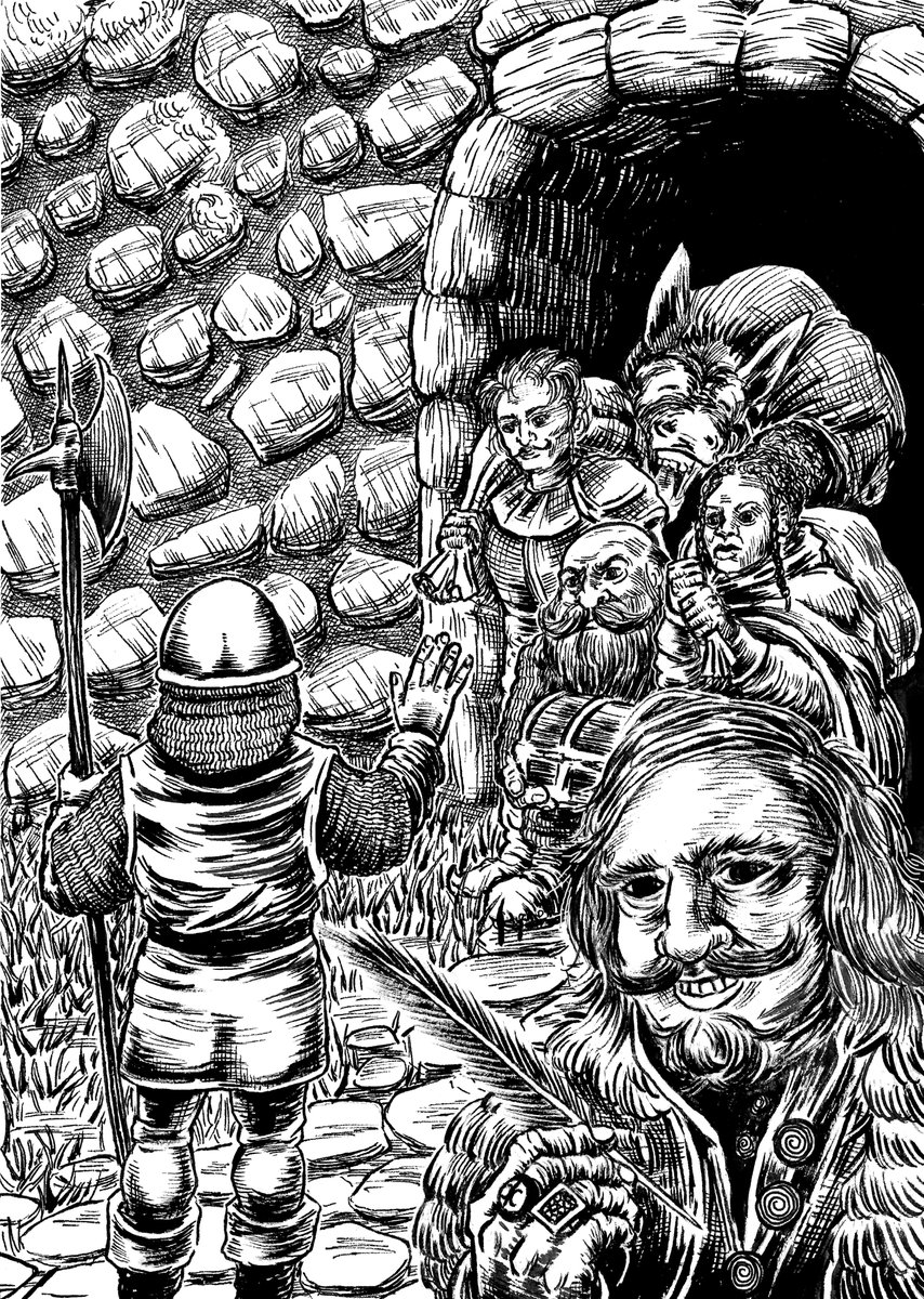 crawlstilho's tweet photo. Work done for the next zine by @ExploreDungeons
https://t.co/kWehI6K3lB
#zine #dnd5e #5e #morkborg #ttrpg #exploredungeons #pathfinder #zinepalooza #osr #oldshool #dungeoncrawl #dungeonanddragons #ink #fantasy #dungeon #crawlstilho https://t.co/RJKtbbxKNC