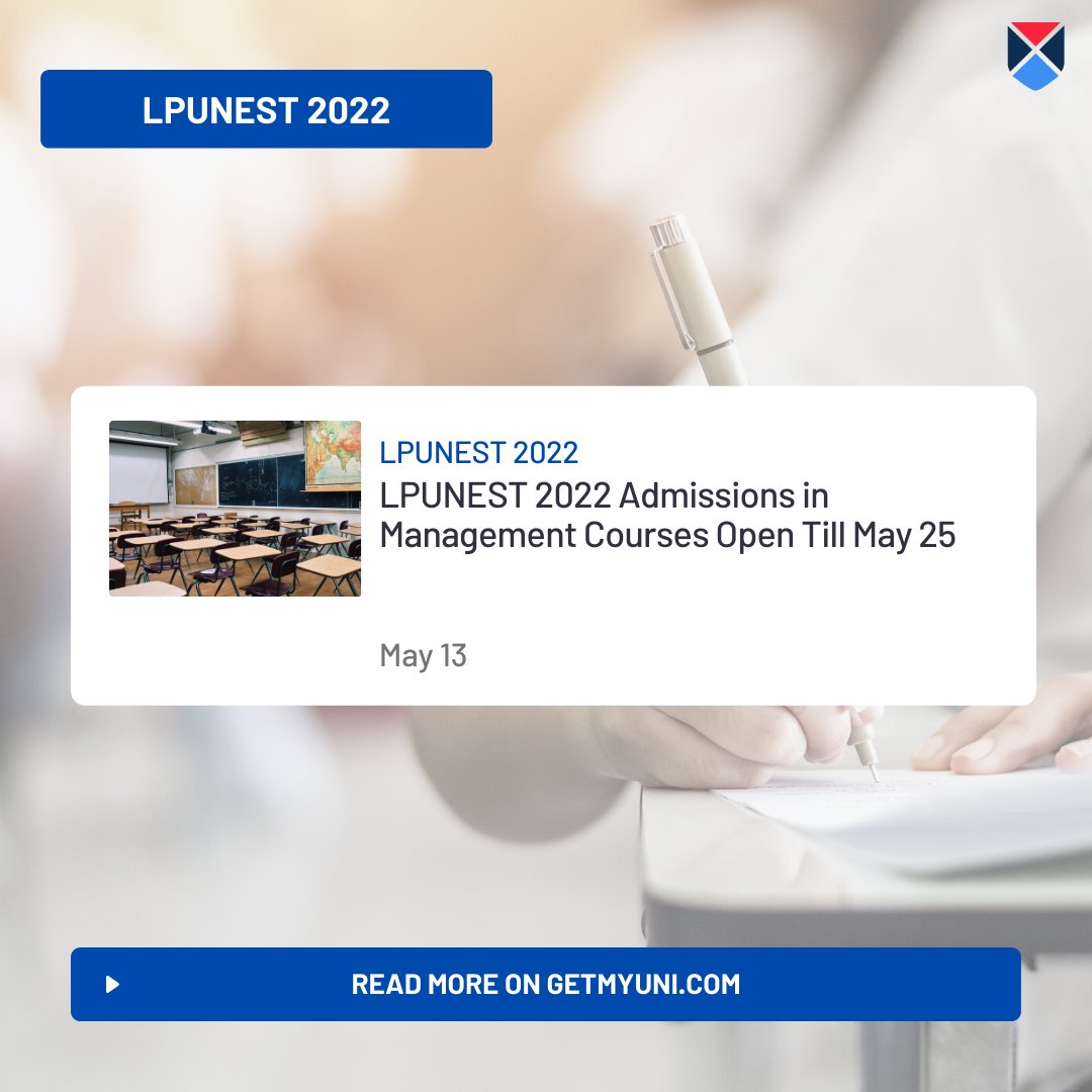 getmyuniedu's tweet image. Forms for management courses at LPU through #LPUNEST 2022 are available until May 25 (May 20 for some scholarship courses).

Read more at:
getmyuni.com/news/lpunest-2…

#UPBoard #Exams #Students #education #news #university #college #Update #UpdateNews #India