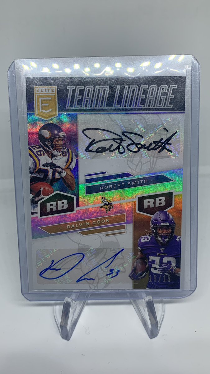 BoneyardCards's tweet photo. @TheHobby247 Open to all kinds of trades and offers. Dalvin Cook/Robert Smith Auto /15 https://t.co/BiGLfgtAGW