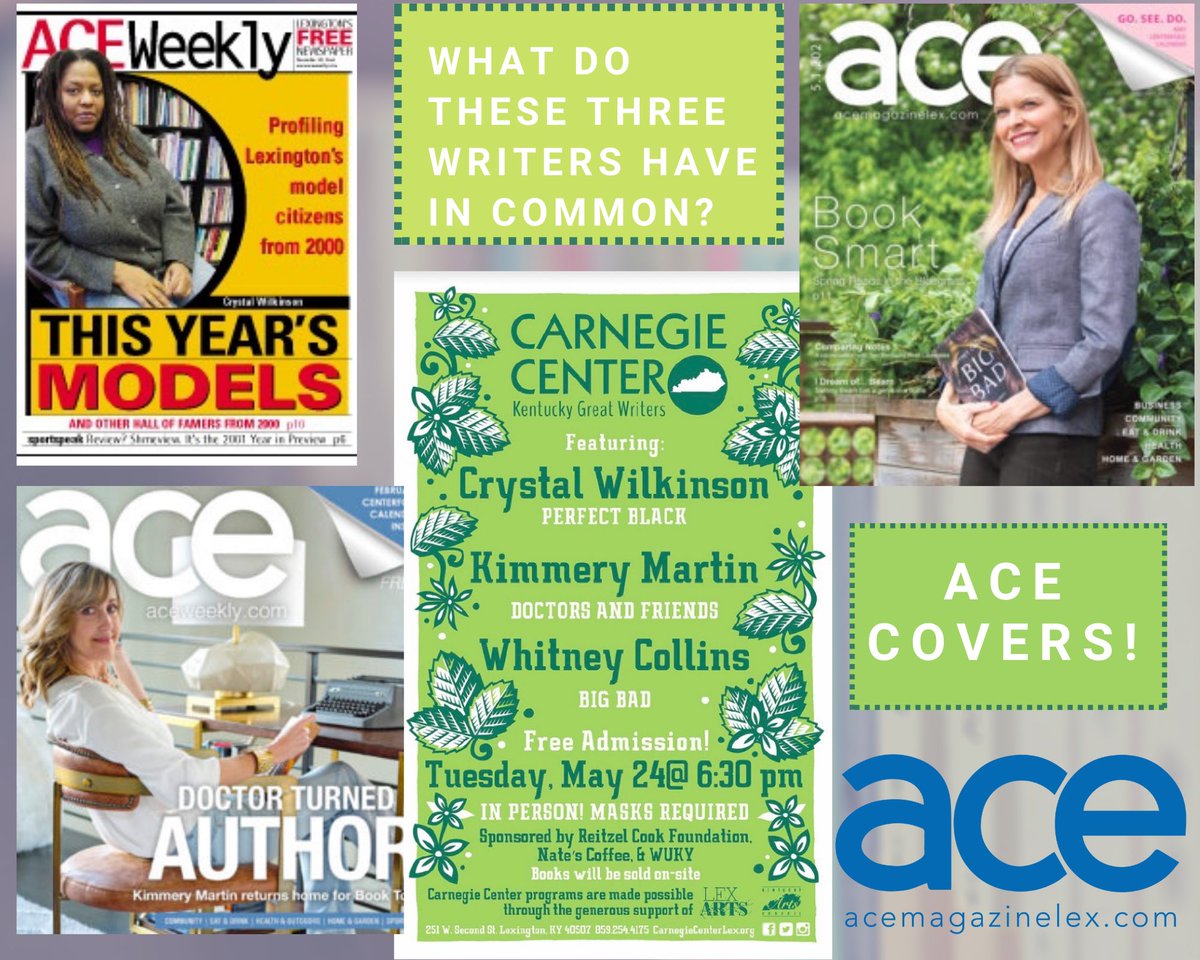 acemagazinelex's tweet photo. Save this date https://t.co/FSwi9C2WcO #HowdyAce @big_bad_stories @CrystalWilki @kimmerym @CarnegieCenter #AceReads https://t.co/BvRrkJjHvo
