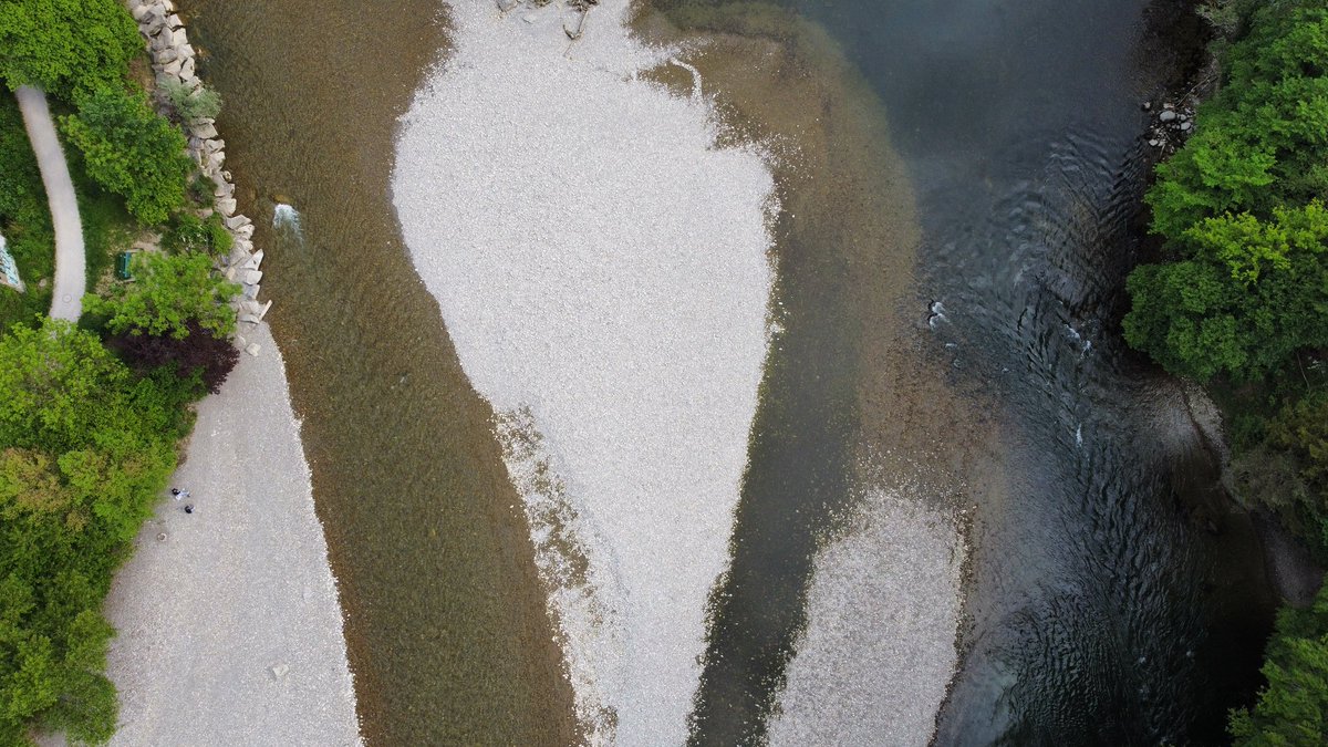 Drohnen Tests am Sense-Saane-Zusammenfluss