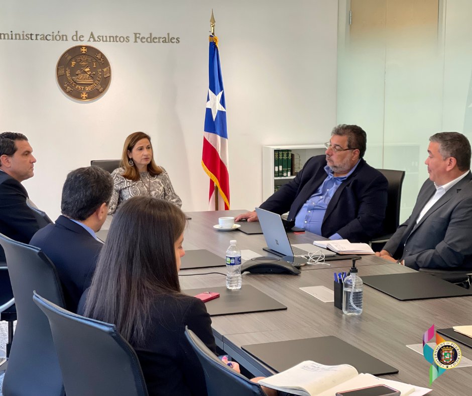 PRFAA's tweet photo. #PRFAAWeekRecap
Executive Director Feliciano met with the @Camarapr who came to D.C. as part of the Federal Affairs Chamber Educational Series to discuss their advocacy on Medicaid among other topics like solar energy and EV tax incentives. https://t.co/pvtgmXnuhU