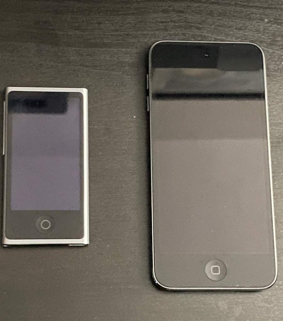 mrdellis's tweet photo. Since Apple announced the iPod has been discontinued, are these two now considered to be collector’s items?  Do they retire into the rafters or hold &amp; sell later? #apple #business #tech https://t.co/77YbpPnN5l