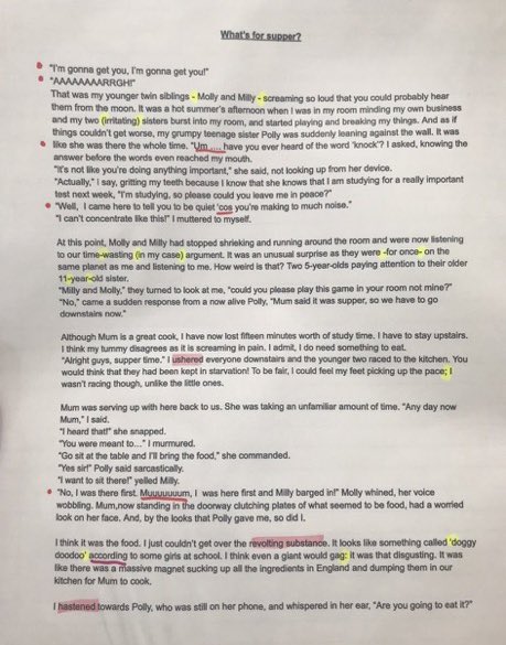 For any Y6 teachers being moderated, I hope this is the tiniest bit useful. I was moderated just before Covid and these are some confirmed examples of WTS, EXS and GDS pieces.

GDS ⬇️
(Pics 1+2 = part of the same piece of a narrative free-write
Pics 3+4 = narrative inc dialogue)