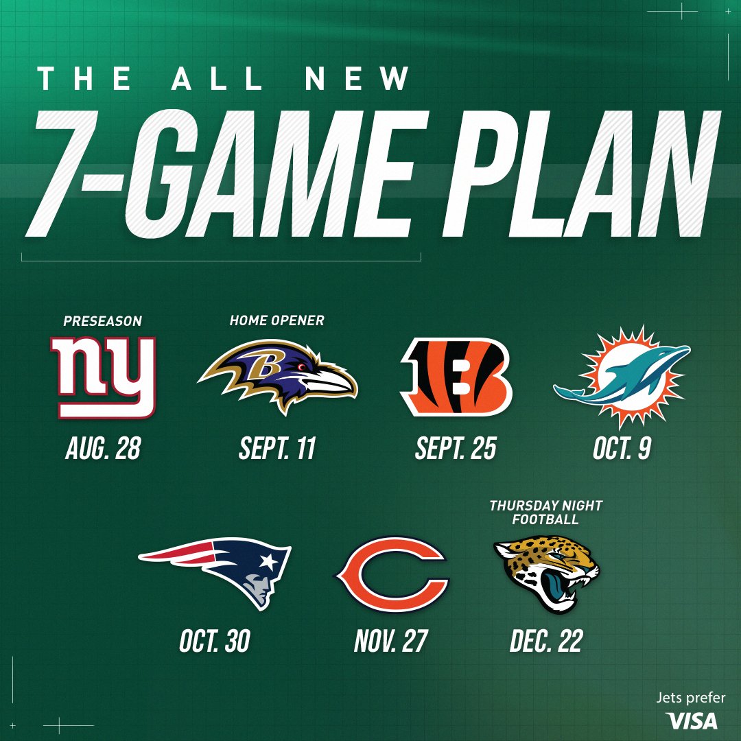 New York Jets on Twitter: "- Lock in all seven games now - Lower-level  seats for every game - Savings on fees and gameday parking Go get 'em ➜  https://t.co/RTJs46UOdX https://t.co/GjEDYRClaK" /
