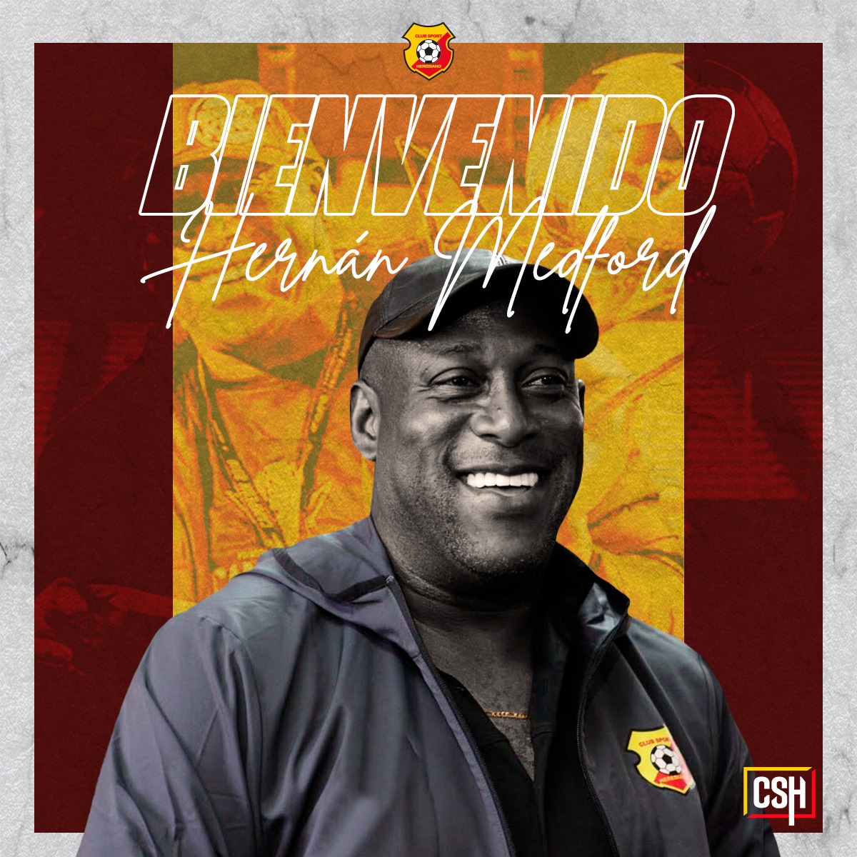 csherediano1921's tweet photo. Nos complacemos en anunciar que, el Sr. Hernán Medford regresa a nuestra institución para asumir como Director Técnico del Primer Equipo por el período de un año.

Más información:
📝: https://t.co/l1sBBUh5eq
🎙️: https://t.co/OGakjE1jkL

#BienvenidoHernán #GrandeSeNace #CSH https://t.co/OuUFQgHEaW