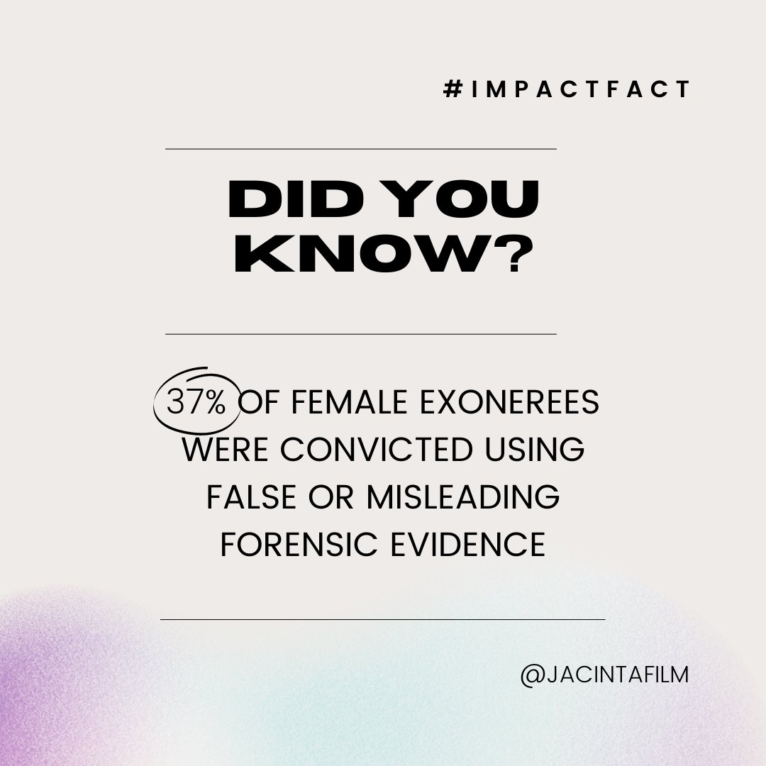 #ImpactFact 

False or misleading forensic evidence contributed to the wrongful convictions of 84 of the 226 women who have been exonerated since 1989 according to <a href="/PrisonPolicy/">Prison Policy Initiative</a> 🚔 .

#JacintaImpact #MassIncarceration #WomenInPrison #PrisonReform