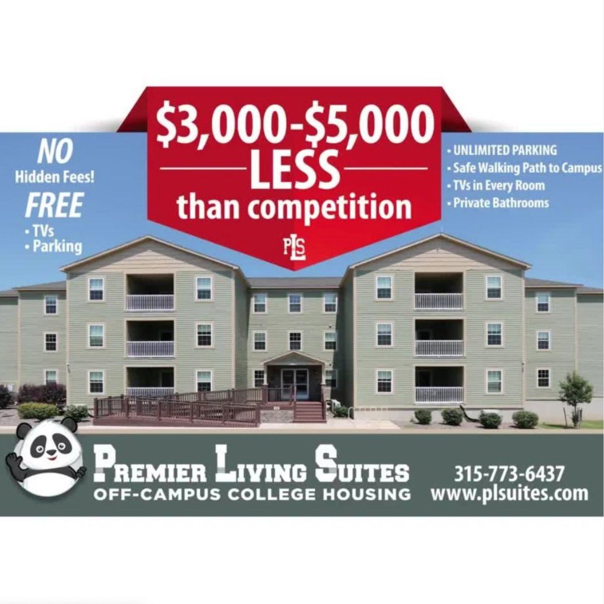 PLSOswego's tweet image. Come live the suite life and get more for less! 💚

📍 247 W Utica Street Oswego, NY
☎️ (315) 773-6473
✉️ Email: JamieL@plsuites.com

#PLSOswego #OswegoNY #SUNYOswego #OswegoState #LiveTheSuiteLife