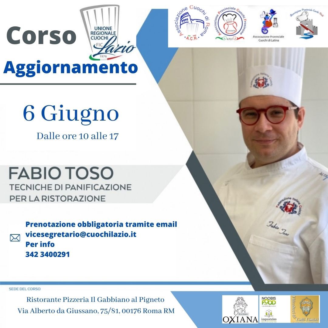 FICLazio's tweet photo. Aperte le iscrizioni al corso di panificazione dello chef Fabio Toso per iscrizioni inviare email :
vicesegretario@cuochilazio.it https://t.co/MZn7r22dHr