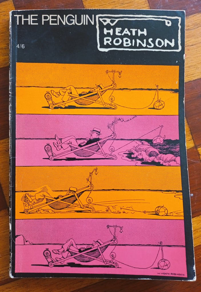 BobFollen's tweet photo. I found this slimline paperback earlier @hrobinsonmuseum from 1966. #SuperFind - #sunny #heathrobinson #deckchair https://t.co/j5KJQfdTq5