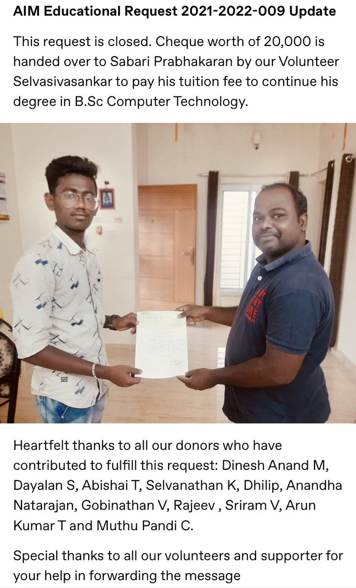 AIMREEDTrust's tweet photo. AIM Educational Request 2021-2022-009 Update 

https://t.co/MWHunGDMeY https://t.co/geg1seQa5s