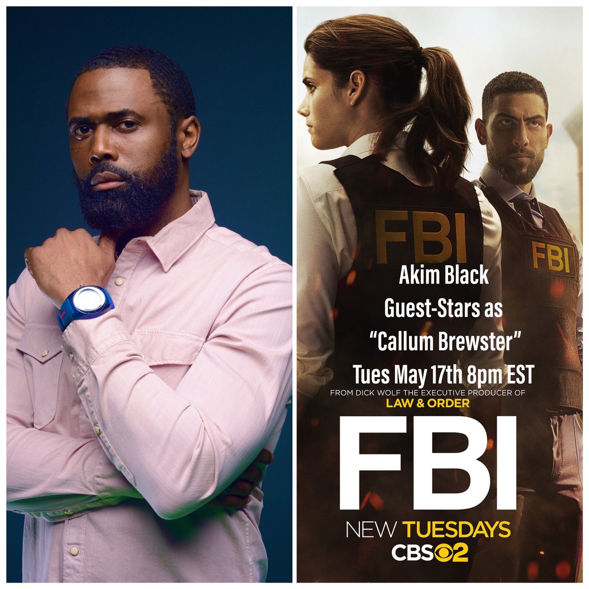 TheFirstAkim's tweet photo. Catch me on @fbicbs this Tuesday! 📺 I’m extremely grateful I finally got the opportunity to work on a @dickwolf show 🙌🏾🙌🏾 As a New York actor it’s like a rite of passage for us 😂🤷🏾‍♂️ Tune in this Tuesday on @cbs and watch me work 💯💯 #fbicbs #gueststar #tvactor https://t.co/VvEeJDK0xw