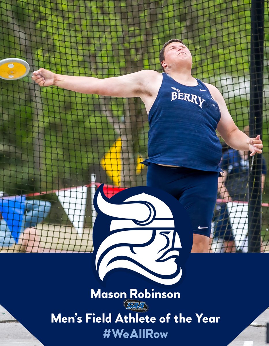 Some news for your Friday! Mason Robinson is the SAA Men's Field Athlete of the Year! #WeAllRow