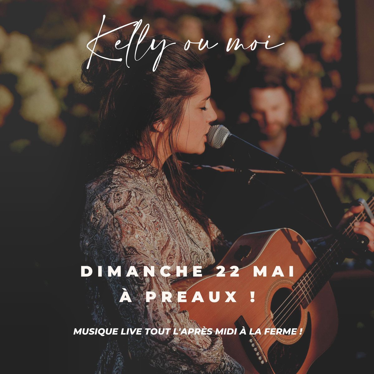 Retrouvez Kelly ou moi en concert à Préaux, (Haute-Normandie) Dimanche 22 Mai, organisé par son Label @lklmusique . 

📍Infos du Lieu : Préaux, Haute-Normandie, France, Commune de Préaux - 76160 - rue de la haisette 

Retrouvez l’événement ici ⤵️

facebook.com/events/1008852…