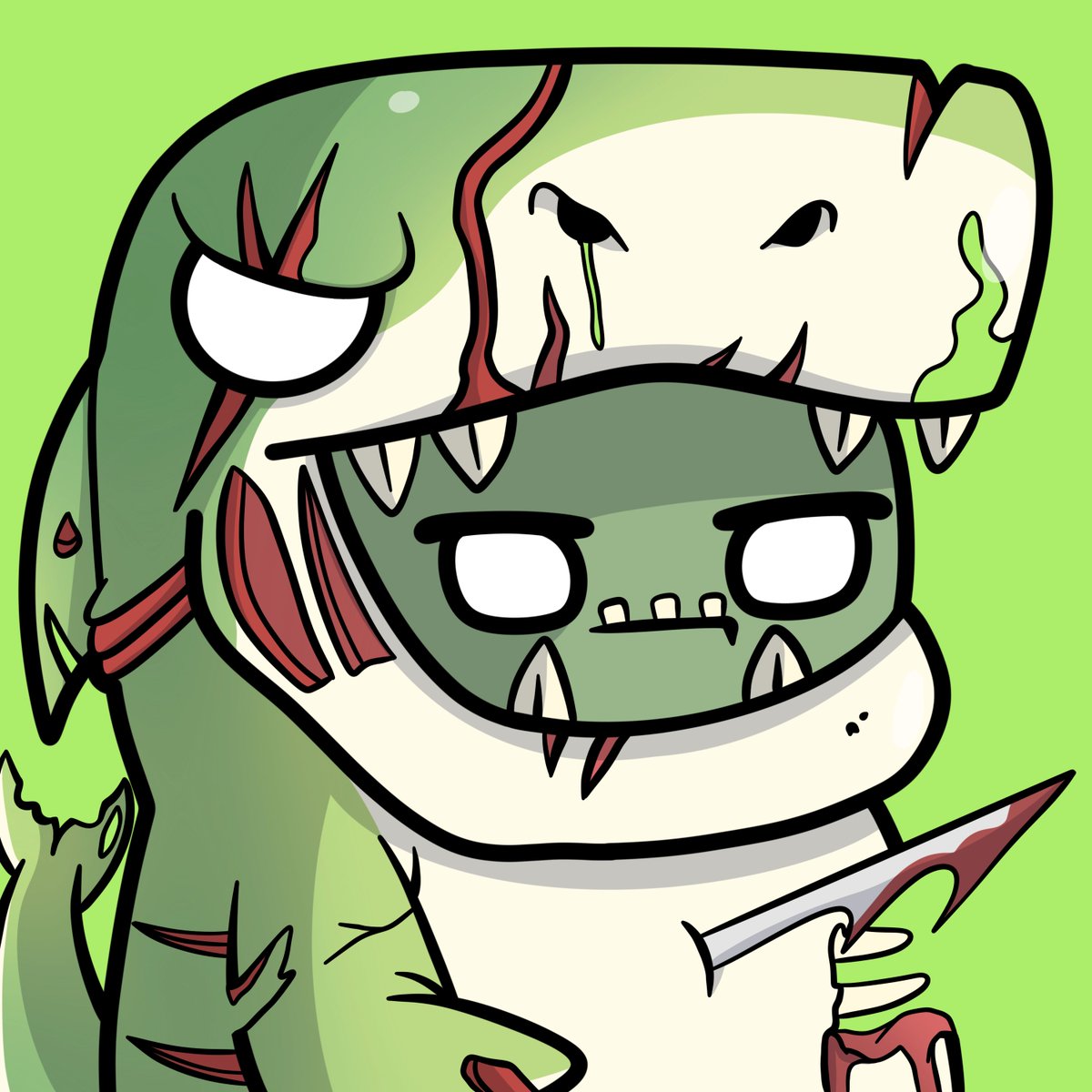 "Ouch... or not", says Zombie Shark Happy Head.

Like and RT if you're immune to pain like this boi

#NFTCommunity #NFTs #NFTProject #NFTartist #NFT #nftart