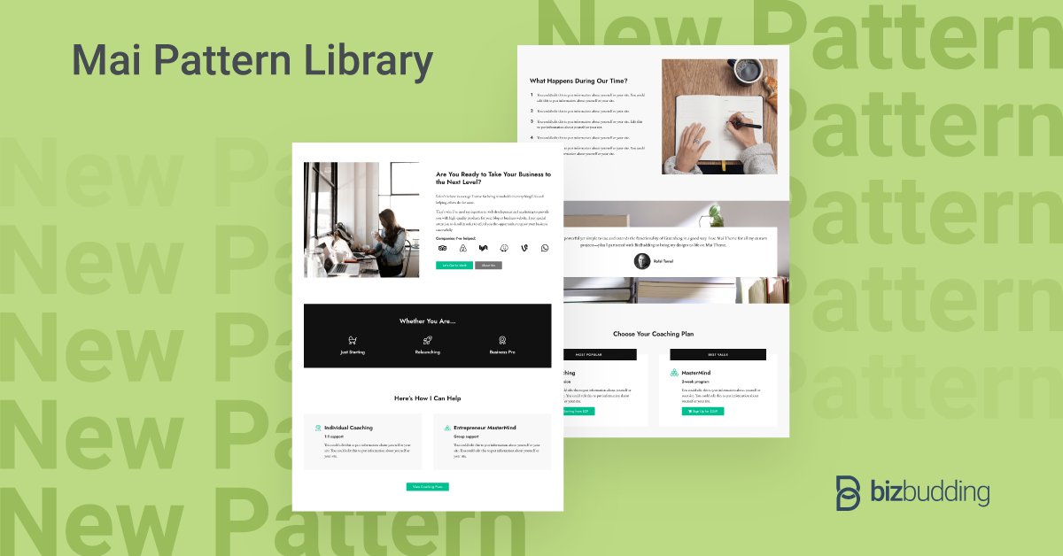 Have you seen our new About/Services page pattern yet? 😍 With this you can easily create a stellar About page to let potential customers know they're in the right hands!
It's available now in the Mai Pattern Library. 

Learn more in our latest blog post: bizbudding.com/create-service…