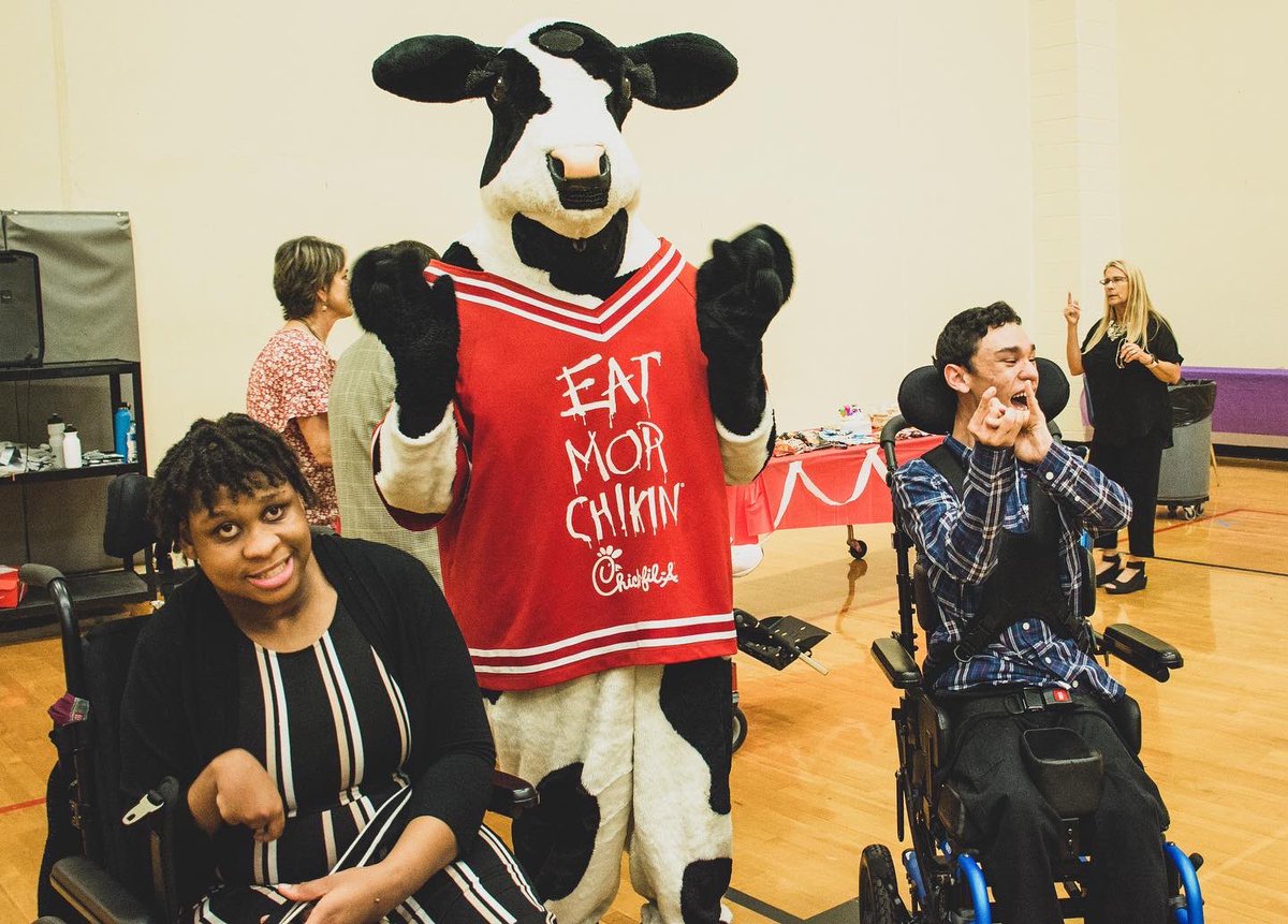 AvalonCFA's tweet photo. Chick-fil-A Leader Academy is a national high school leadership program focused on IMPACT THROUGH ACTION. We had the pleasure to sponsor this program at Milton HS. The final project for the students in the program was hosting a masquerade prom with the CBI students. So much fun!! https://t.co/3DGQo0C4IZ