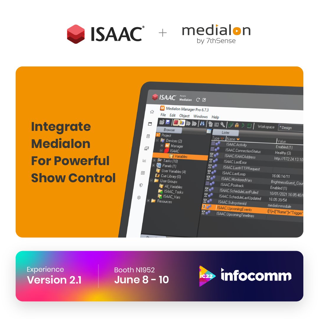 smartmonkeysinc's tweet photo. #infocomm22 here we come. @Medialon and #isaacplatform. https://t.co/8kQnLZLsN6