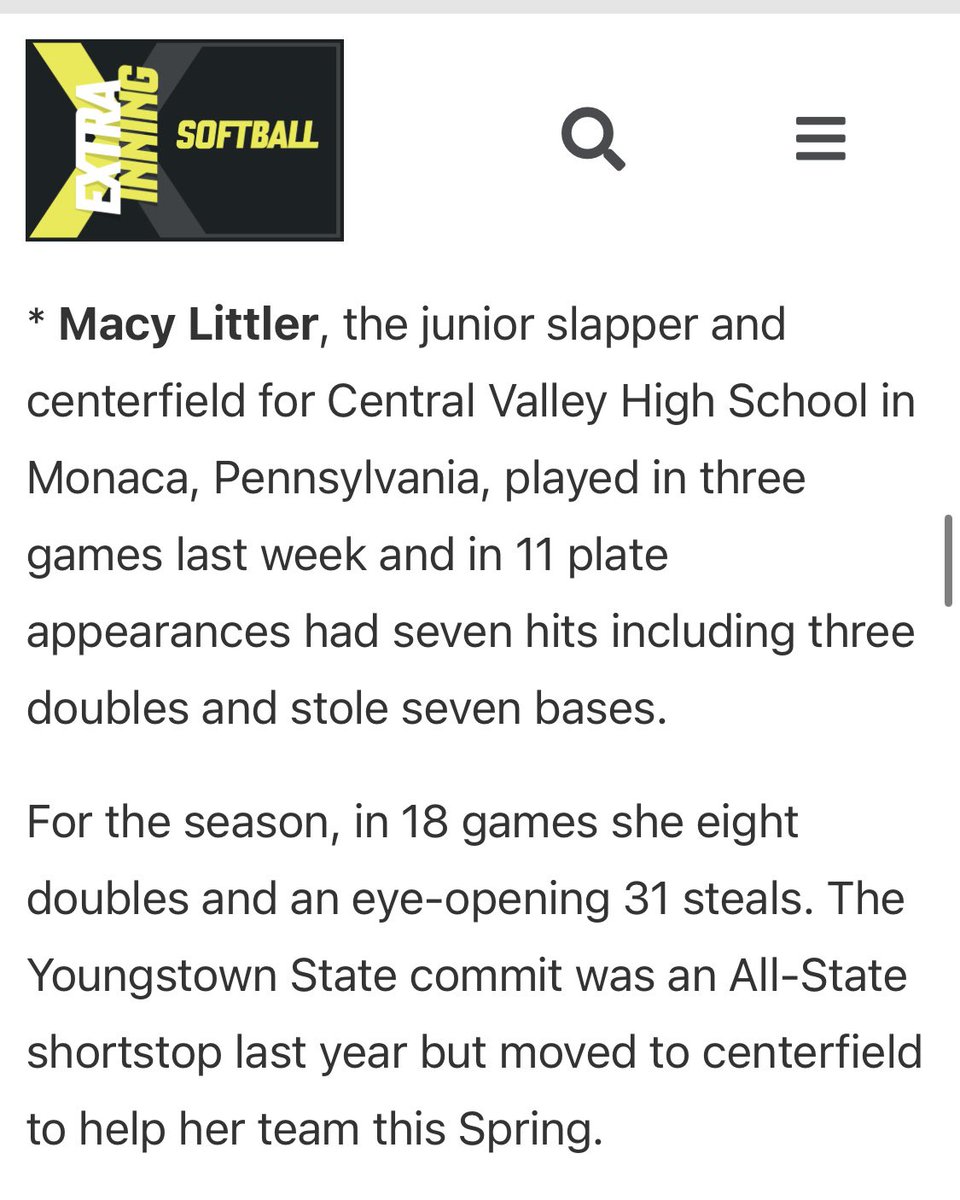 TeamPA05's tweet photo. YSU commit Macy Littler getting some #mediatime!
@teampafastpitch @YSUSoftball @ExtraInningSB https://t.co/gH4Xo7z50r