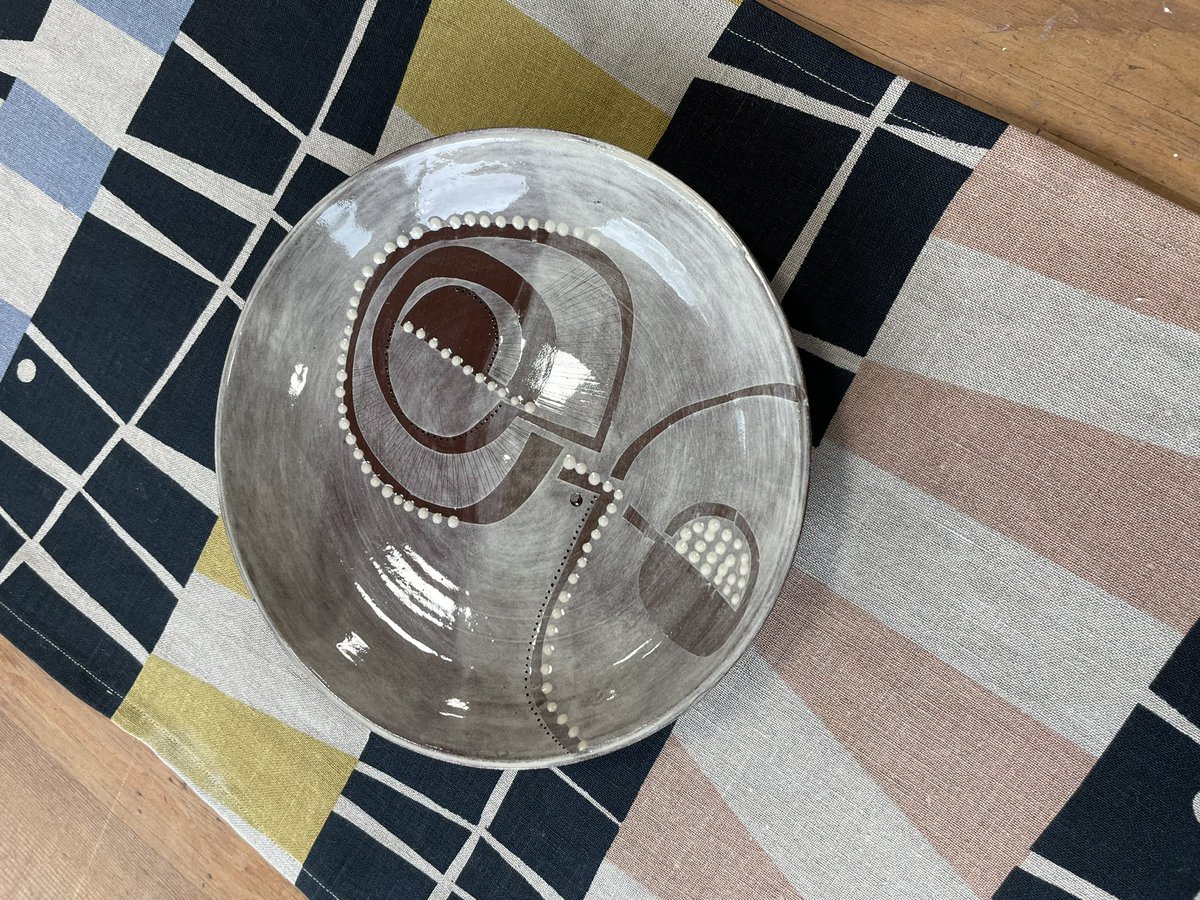 We commissioned @evecampbelltextiles to design and hand print some table linen for our lodges. 

We think they look very gorgeous paired with a <a href="/dreyworkshop/">drey workshop</a> bowl.
