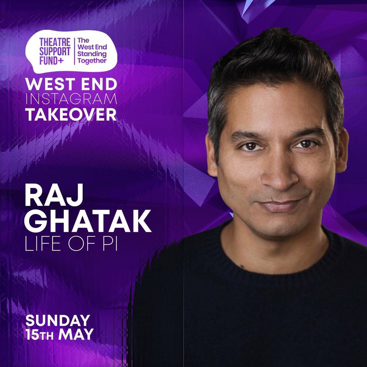 RajGhatak's tweet photo. This Sunday (15th) I’ll be doing the @theatre_support @LifeOfPiWestEnd Instagram takeover. I’ve never done one of these before, so who knows what’ll happen, but I do hope you can join me innit. 🙏🏽🚣🏾‍♂️🐅 https://t.co/8FXIHf0urh