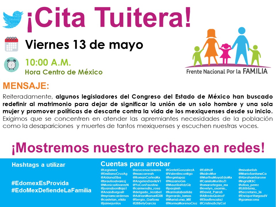 fnf_edomex's tweet photo. El matrimonio unión de hombre y mujer. No promuevan políticas de descarte contra la vida y familia.
@Legismex
@EmilianoCruzAg
@AldanaElba
@braulioalvarezj
@MonicaAlvarezN
@juanabonillaja1
@AnaisBurgosH
@myriamcardenas
@castelan_elid
#EdomexEsProvida
#EdoMexDefiendeLaFamilia https://t.co/pNFVPUE0tL