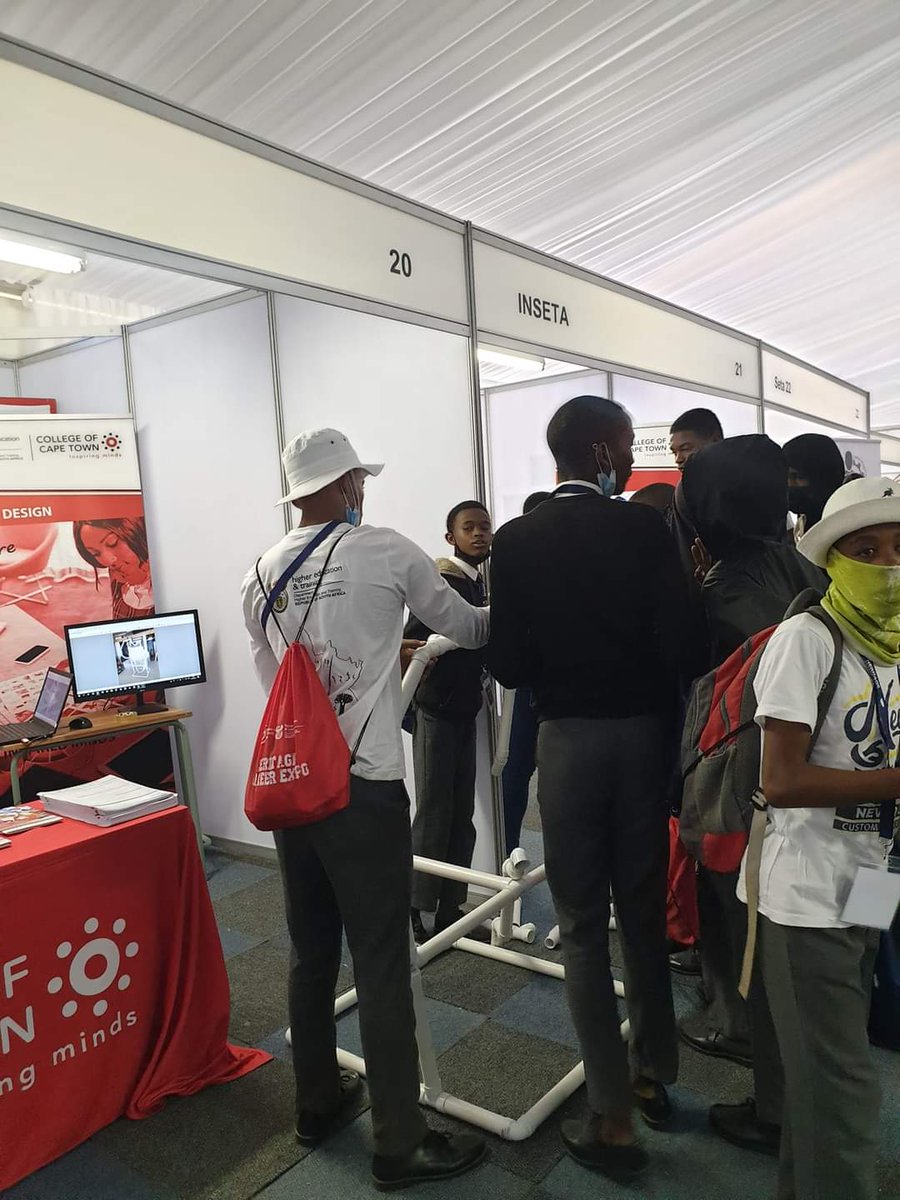CollegeofCT's tweet photo. Competition time: Students attending the Heritage Careers Expo at  NCU TVET College competing to assemble the pipe that is shaped as the African Continent , Which was initially built by the College of Cape Town Plumbing Students.
@CapeTvet https://t.co/jzOlaV83NP