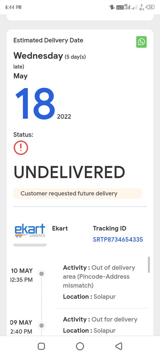TechinfoMV's tweet image. Please solve thesis delivery problem @_groww 25 day completed not any response from delivery partner.