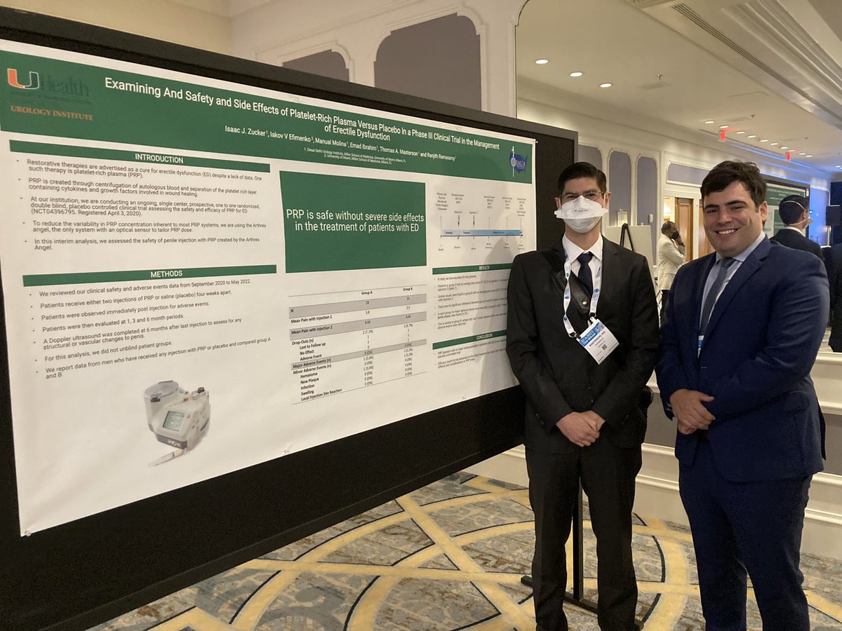 Thomas A Masterson MD (@drtommasterson) on Twitter photo Very proud of @Isaacjzucker and the #ramasamyteam! Interim analysis of our prospective, double blind, RTC. #PRP appears safe to inject into the corpora. Efficacy data to come! #AUA2022 Very proud of @Isaacjzucker and the #ramasamyteam! Interim analysis of our prospective, double blind, RTC. #PRP appears safe to inject into the corpora. Efficacy data to come! #AUA2022