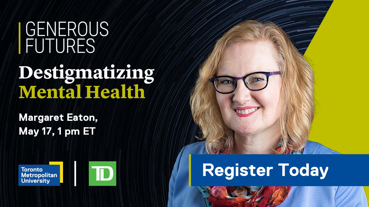 Join Margaret Eaton, CMHA National CEO, on May 17 from 1pm-2pm at #GenerousFutures to find out how we can challenge #mentalhealth stigmas and move towards greater acceptance. Together, we can make change happen. To register: ow.ly/FyPn50J6RqH