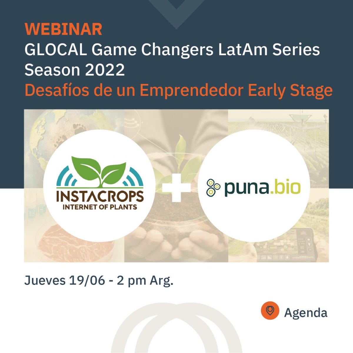 ¡Nuestra agenda no para!

🚀 En el marco de nuestra convocatoria anual 𝐆𝐋𝐎𝐂𝐀𝐋 𝐆𝐚𝐦𝐞 𝐂𝐡𝐚𝐧𝐠𝐞𝐫𝐬 𝐋𝐚𝐭𝐀𝐦 𝐒𝐞𝐫𝐢𝐞𝐬 𝐒𝐞𝐚𝐬𝐨𝐧 𝟐𝟎𝟐𝟐 queremos invitarlos a participar de un Webinar junto con Instacrops y Puna Bio

✍️ Inscribite en: bit.ly/3EqHRnM