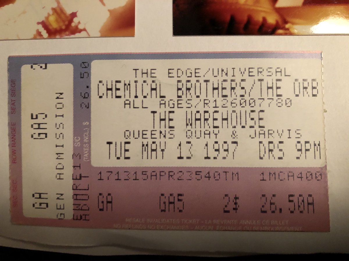 johnrvideo's tweet photo. Back with another one of those block rockin' beats! The incredible ⁦@ChemBros⁩ and ⁦@Orbinfo⁩ at The Warehouse in Toronto, 25 years ago tonight. #chemicalbrothers #theorb https://t.co/Kd3Hx3OGtD