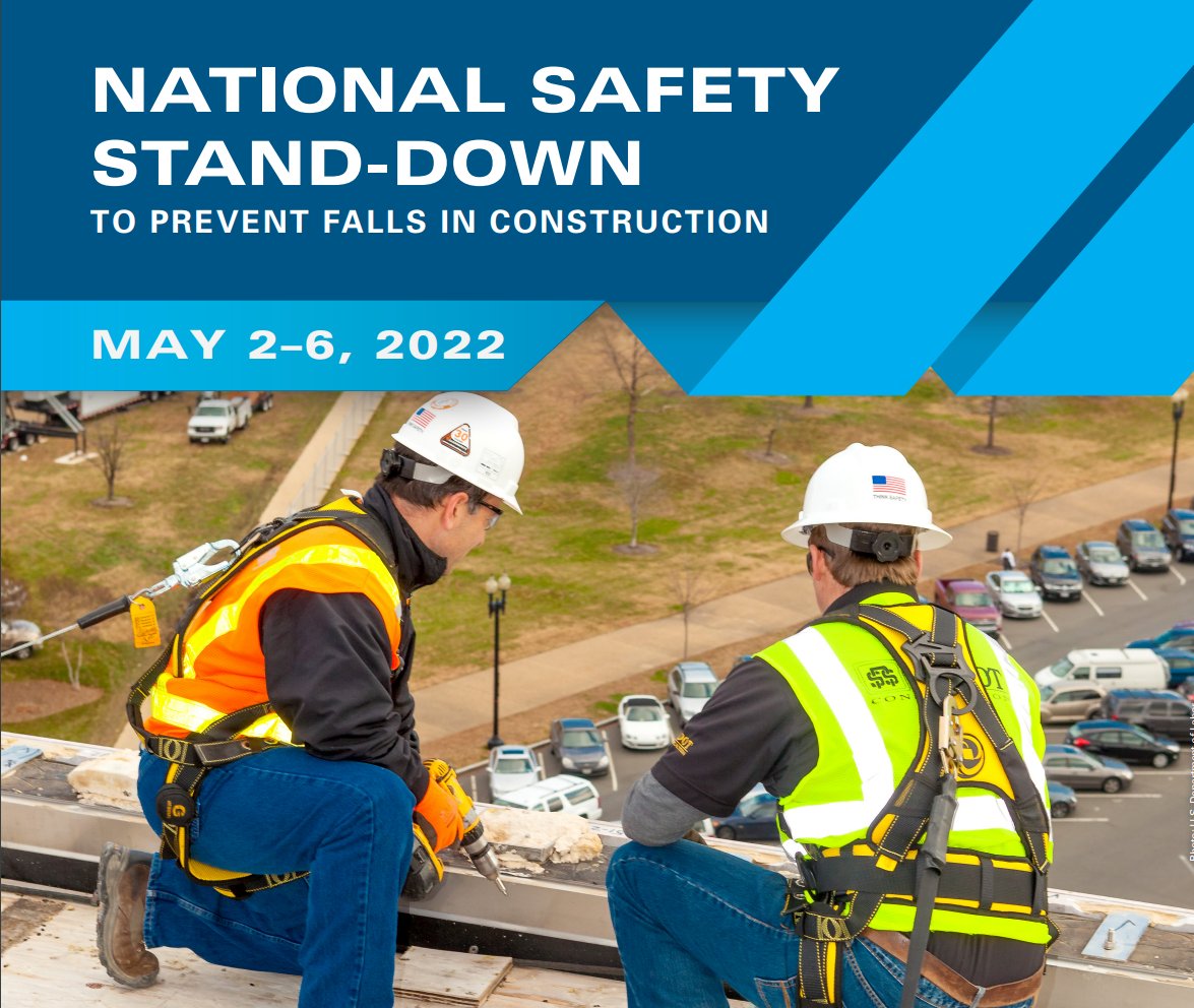 gallawayb2b's tweet photo. Fatalities caused by falls from elevation continue to be a leading cause of death for construction employees. The National Safety Stand-Down raises fall hazard awareness across the country in an effort to stop fall fatalities and injuries.
https://t.co/fFhJckpLnl https://t.co/O2S2ySnpBY