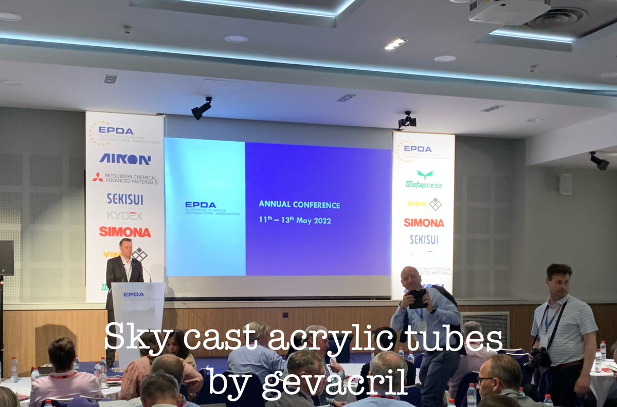 gevacril's tweet photo. Proud to be part of the #EPDA conference and proud to be #sustainable with our Sky #R-Cast #Acrylic Tubes https://t.co/DPjXTPkOC3