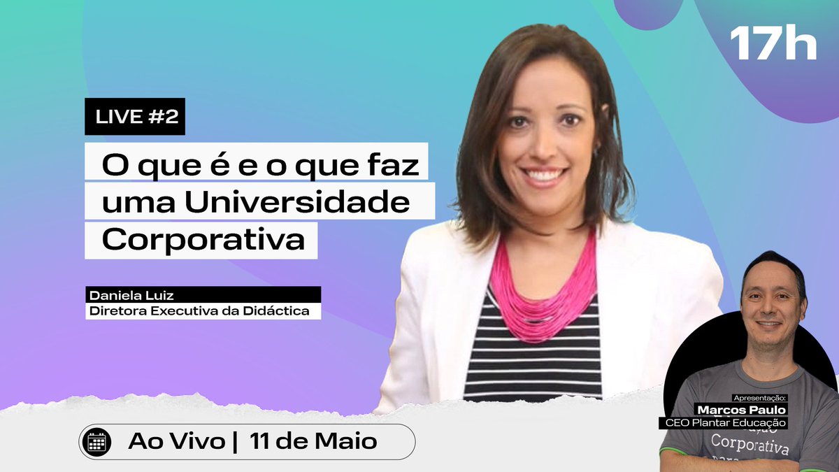 didacticabr's tweet photo. No última quarta, dia 11, a nossa diretora executiva e especialista em educação corporativa, Daniela Luiz, participou de uma live sobre universidade corporativa promovida pela Plantar Educação, e se você não pode acompanhar, pode conferir tudo no YouTube: https://t.co/3AA8ptZDW1 https://t.co/EF0HuMuHgI