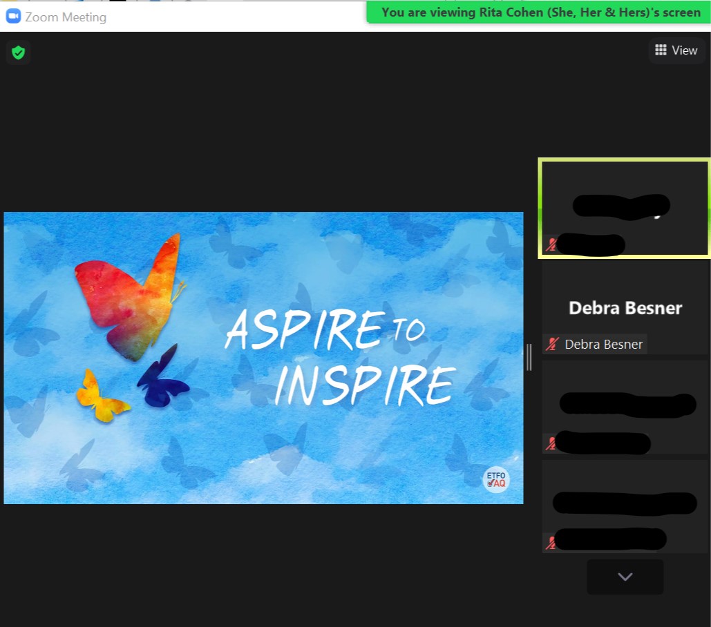 debrabesner's tweet photo. The Aspire to Inspire @etfoaq Innovate Conference is here :-). As I am looking at all the participants in the meeting I am feeling super excited for what is ahead for us today. Looking forward to connecting, learning and feeling inspired #innovate2022 #resilience #etfoaq https://t.co/vhyEfIoOrb